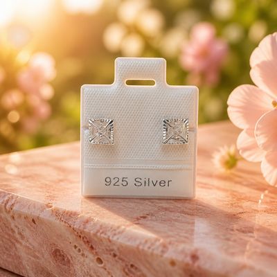 Broquel Cuadro Corazon Plata 925 Mexicana