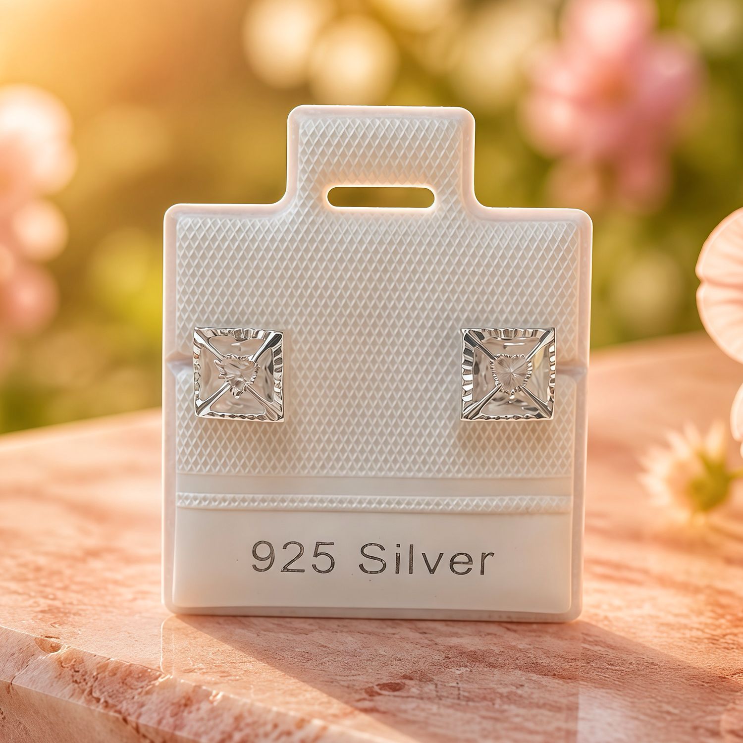 Broquel Cuadro Corazon Plata 925 Mexicana