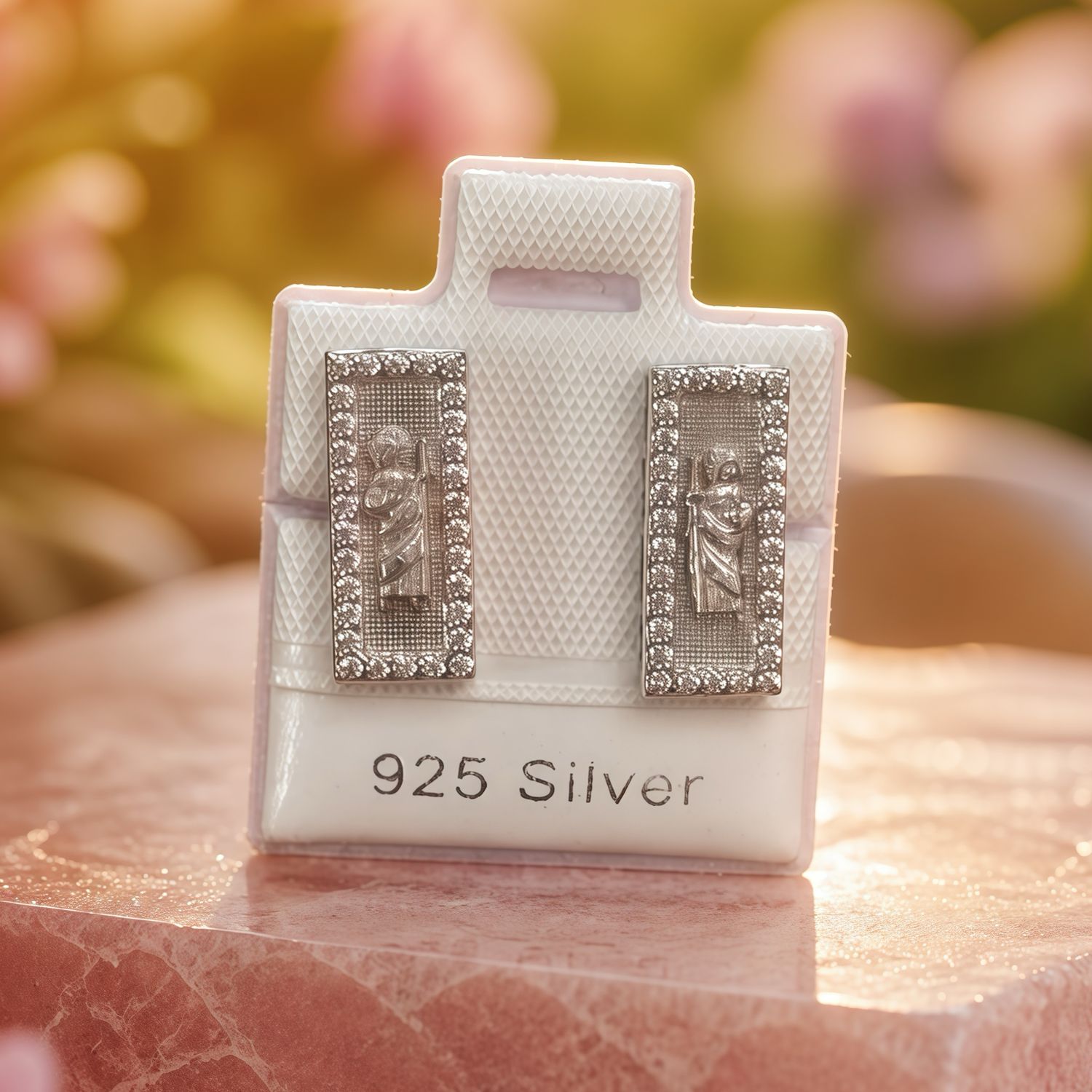 Aretes San Judas Micropabe Plata 925 Thailandesa