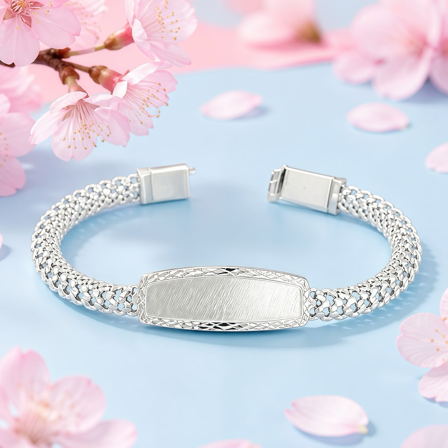 Pulsera Doble Cubana 7.. de ancha y 8.5 de larga para hombre  plata 925 mexicana