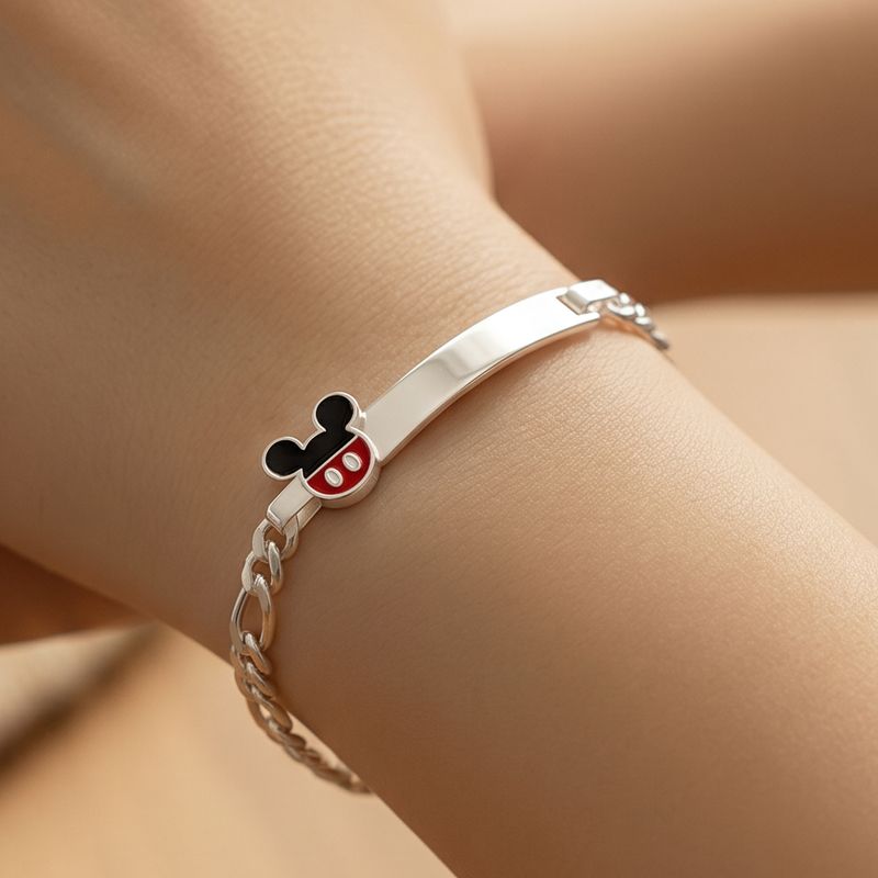 Pulsera Estilo Figaro con Figurita mide 6" de largo, plata 925 mexicana