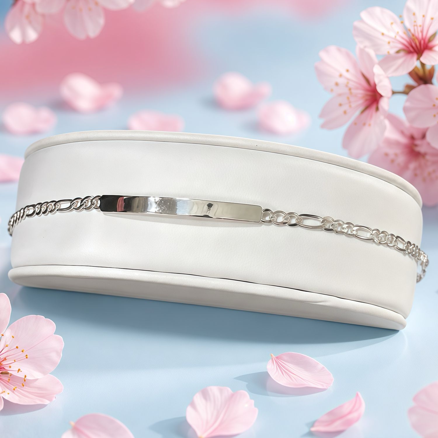 Pulsera Estilo Figaro  3.8mm de ancho , 6" de largo Plata 925 Mexicana broche de perico.