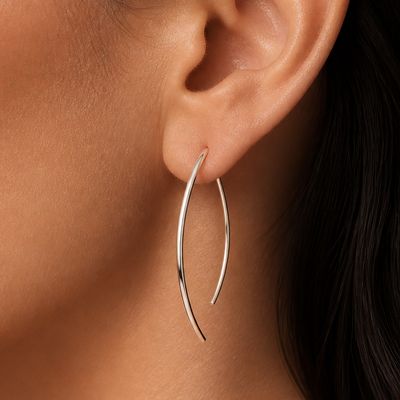 Arete Largo Plata 925 Thailandesa