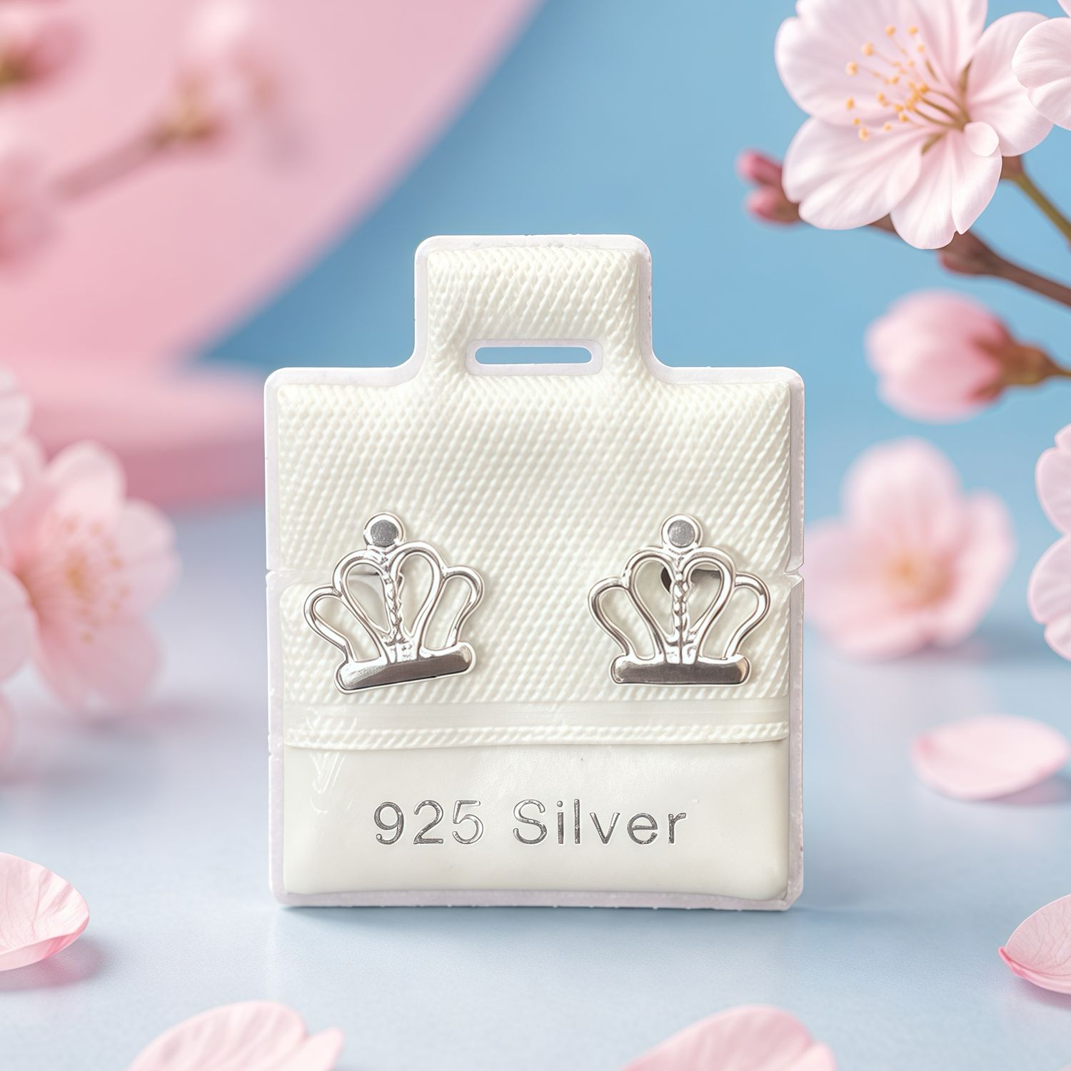 Broquel Coronita  Broche de bolita, Plata 925 MX