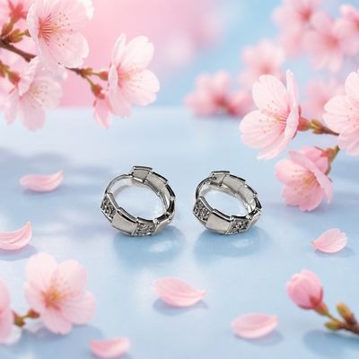Huggie Fancy Plata 925 Italiana