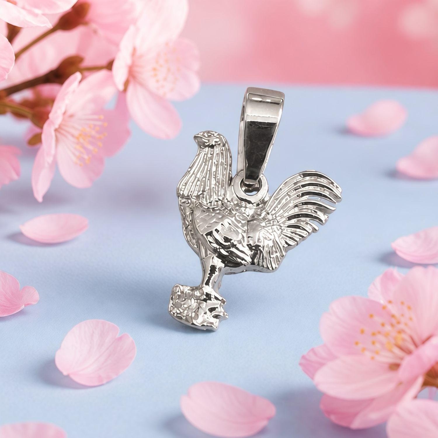 Dije Gallito mide 2cm Plata 925 Mexicana, ideal para cadenas de 3mm