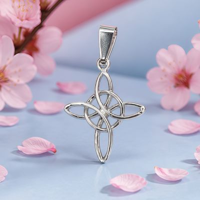 Dije Nudo de Bruja mide 4cm Plata 925 Mexicana. ideal para cadenas de 5mm o menos