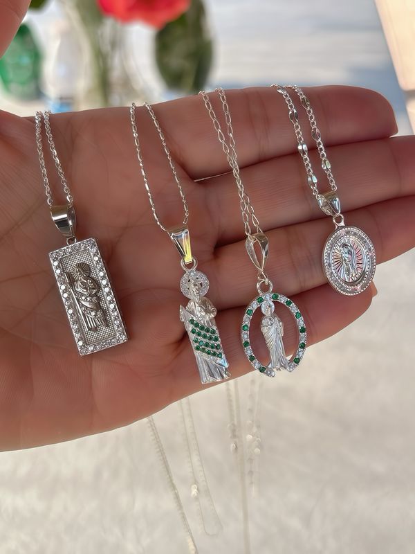 Paquete 4 Cadenas y 4 Dijes plata 925,