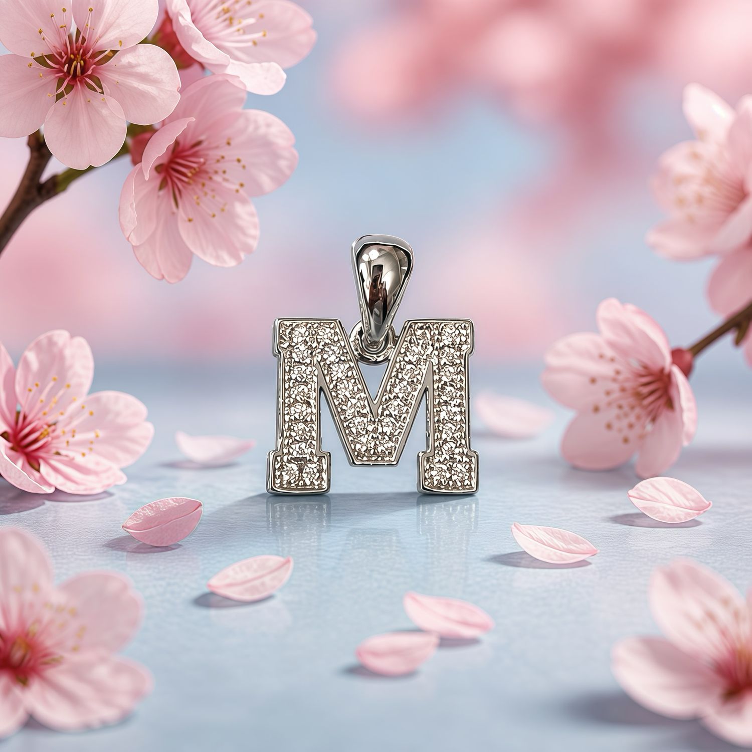 Letra Micropabe "M" Mide 2cm Plata 925 Italiana