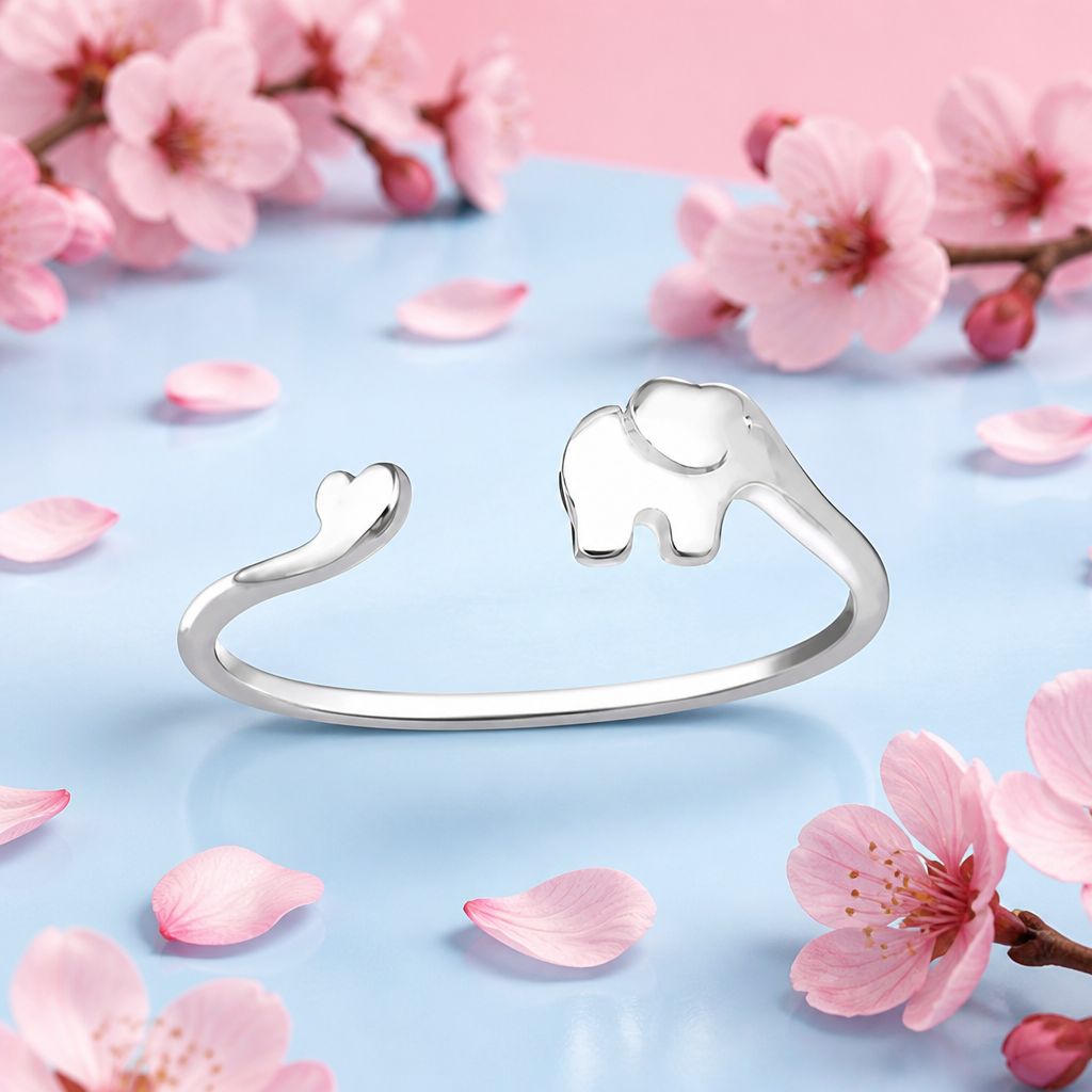 Anillo elefante Corazon Talla # 7  Plata 925 Thailandesa