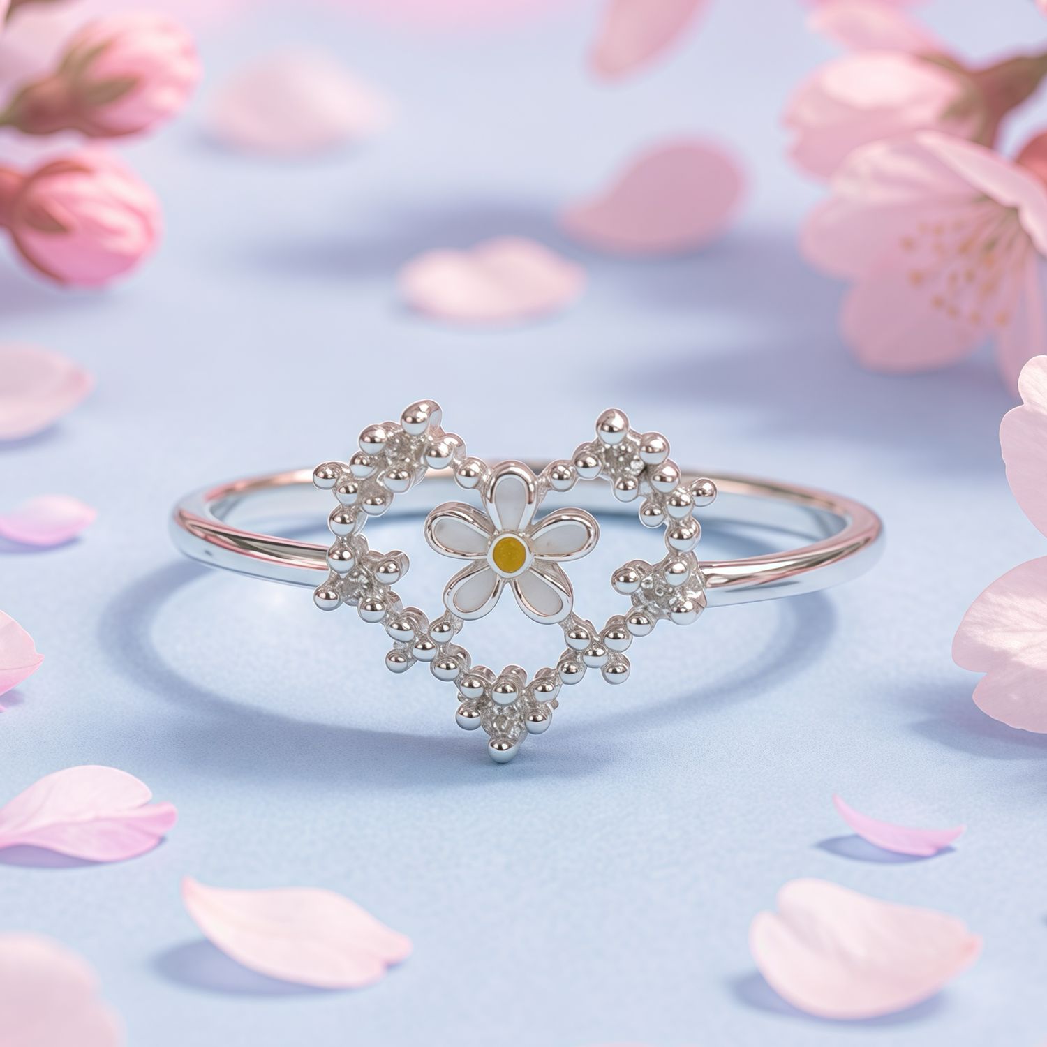 Anillo Corazon Margarita 925 Thailandesa