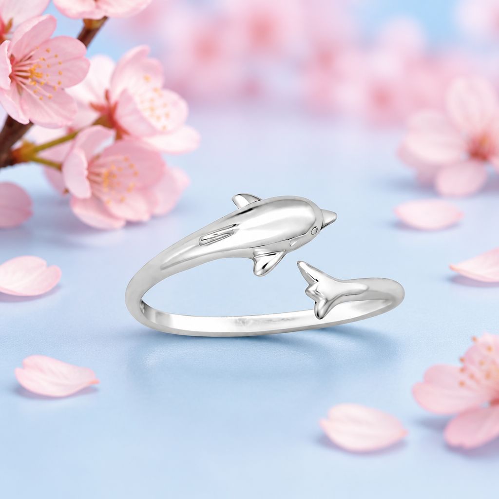 Anillo Delfin Talla #6 Plata 925 Thailandesa