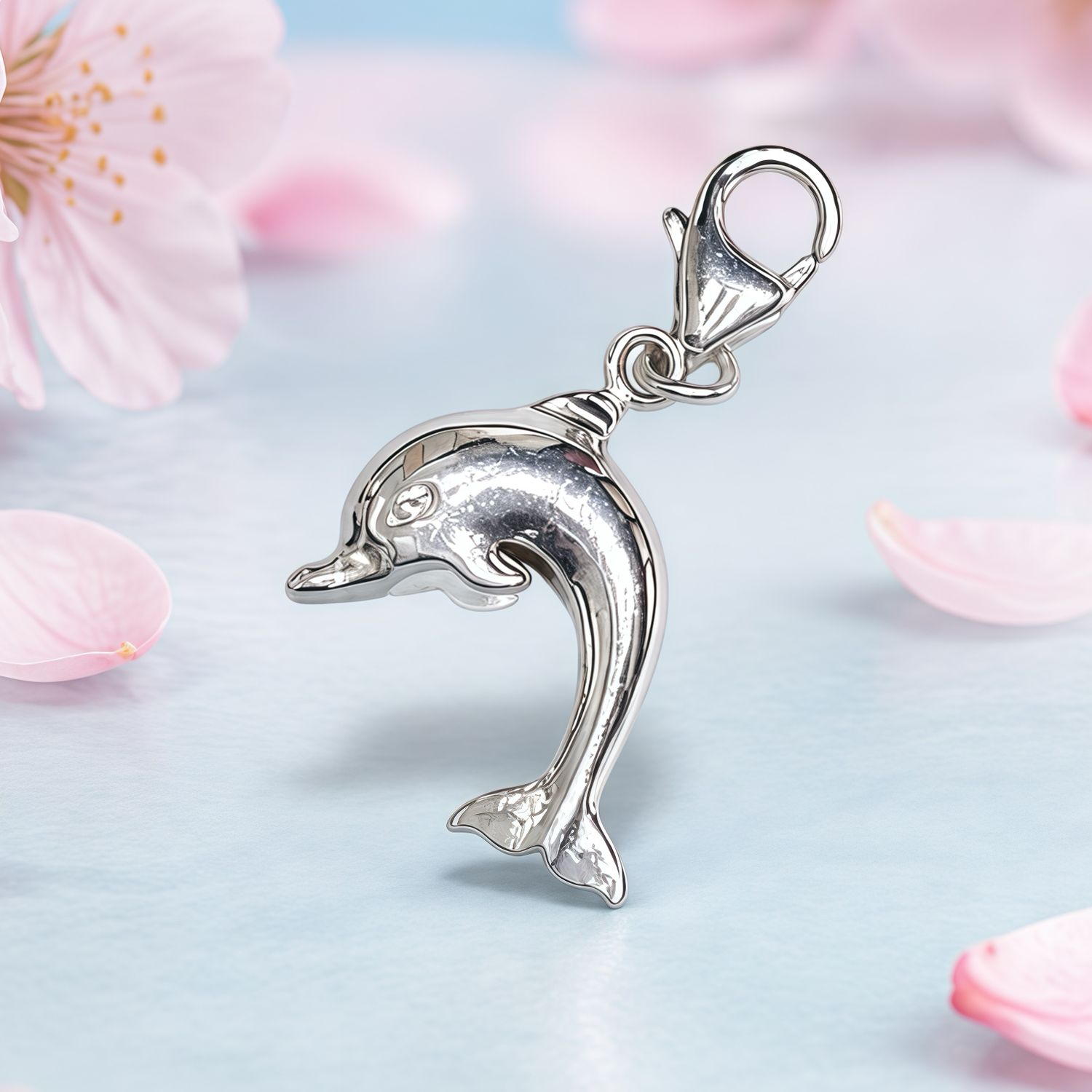 Dije Delfin Bombacho mide 2cm,  Plata 925 Thailandesa, Reasa de Broche de perico ideal para cadenas, pulseras y tobilleras,