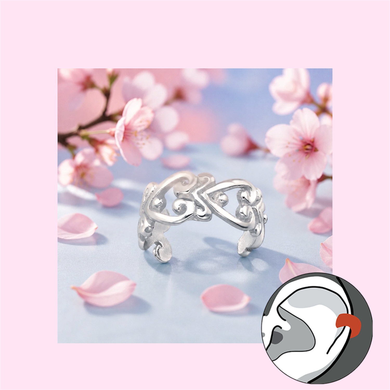 Ear Cuff mide 5mm  Plata 925 Thailandesa