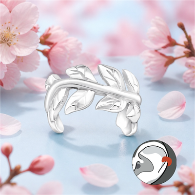 Ear Cuff Hojitas mide 5mm  Plata 925 Thailandesa