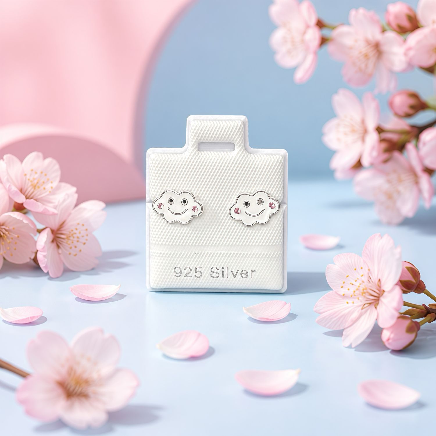 Broquel Premium Nubecita Esmaltado Plata 925 Thailandesa, Broche de mariposa con silicona