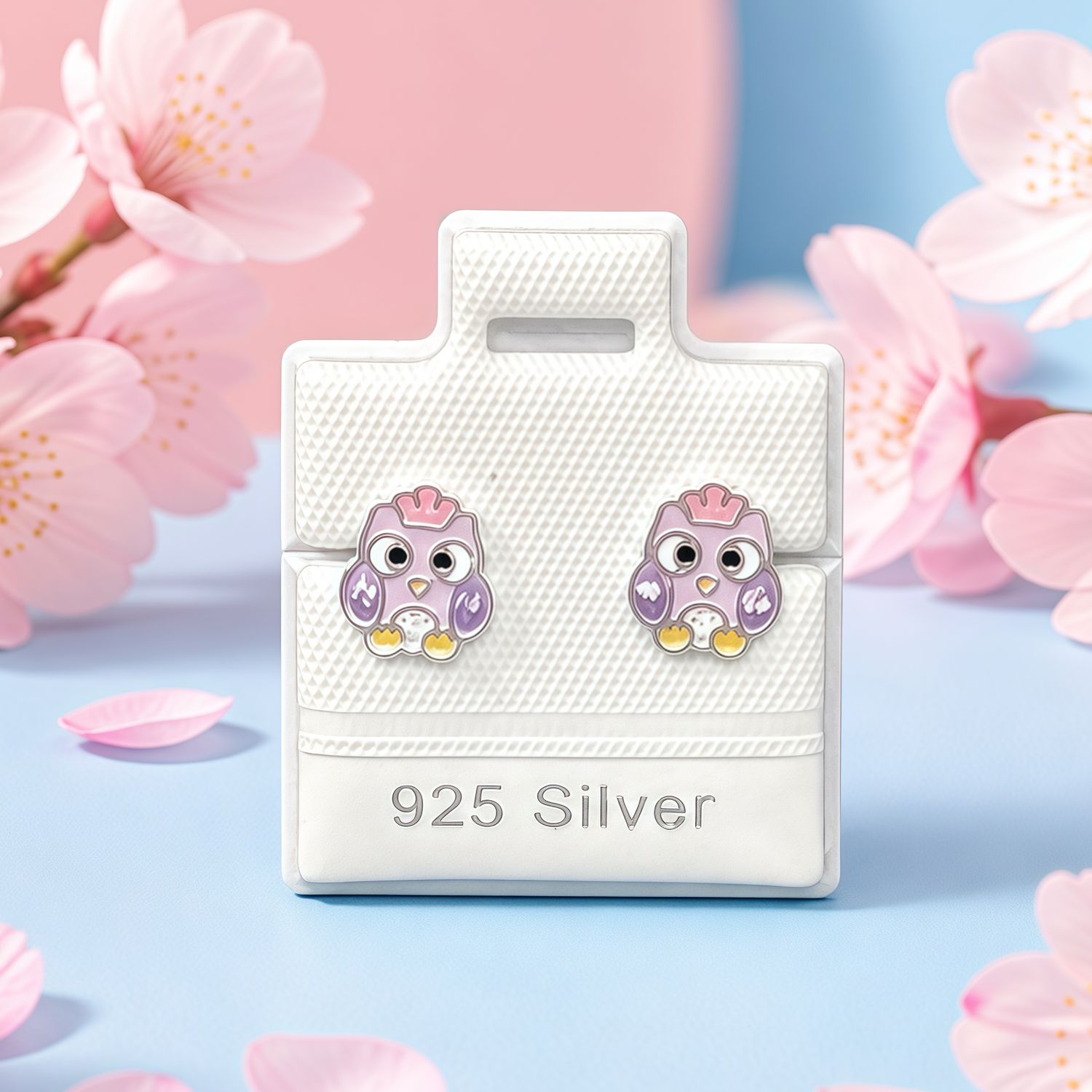 Broquel Premium Buho Esmaltado Plata 925 Thailandesa, Broche de mariposa con silicona