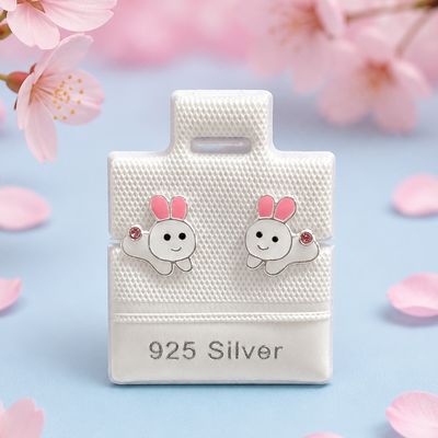 Broquel Conejito  Esmaltado Plata 925 Thailandesa, Broche de mariposa