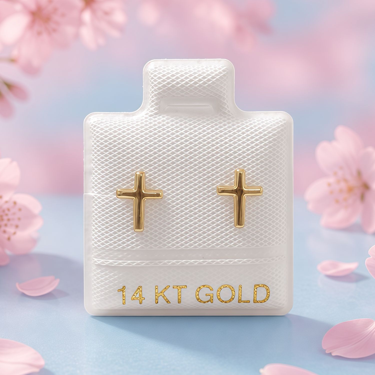 Broquel Crucesita Lisa Oro 14K MX