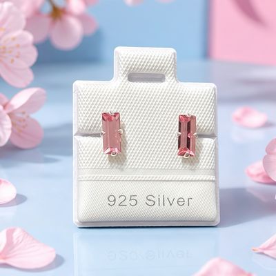 Broquel Marquiz Baby pink, 3x7mm plata 925 Broche de mariposa