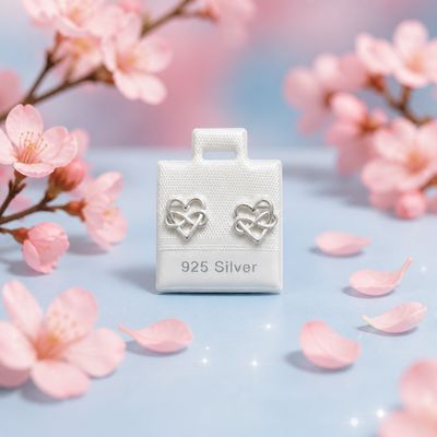 Broquel Corazon Infinito 8mm Plata 925 Thailandesa, Broche de mariposa