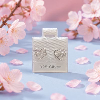 Broquel Corazon Infinito 8mm Plata 925 Thailandesa, Broche de mariposa