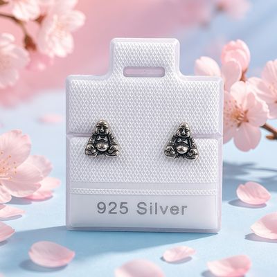 Broquel Buda Oxy 6mm Plata 925 Thailandesa, Broche de mariposa