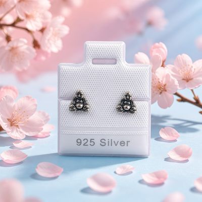Broquel Buda Oxy 6mm Plata 925 Thailandesa, Broche de mariposa
