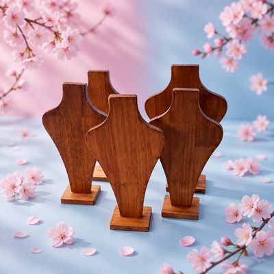 Set 5 piezas Exhibidores de joyería en madera  