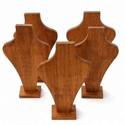Set 5 piezas Exhibidores de joyería en madera  
