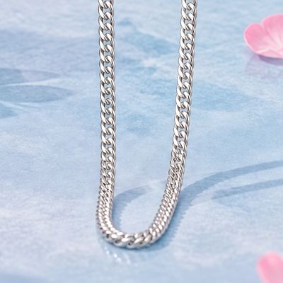 Cadena Miami Cuban 2mm de ancho 24" de largo, plata 925 Italiana
