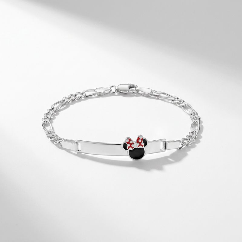 Pulsera Estilo Figaro con Figurita  Ratoncita mide 6" de largo, plata 925 mexicana
