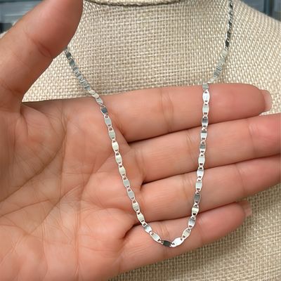 Cadena Estilo Valentino Espejo 2.8mm 18" de largo plata 925 Italiana
