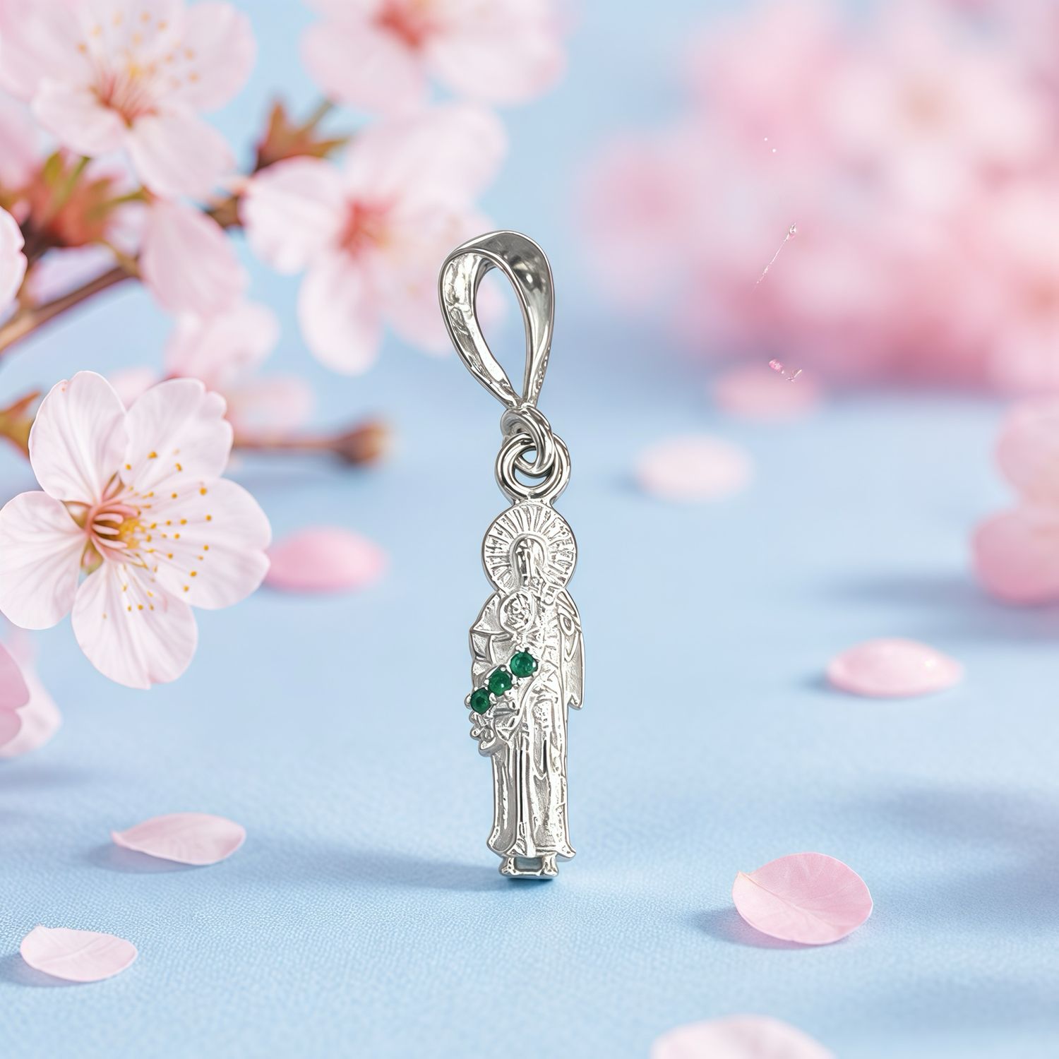 Dije San Judas Mini mide 2cm ideal para cadenas de 3mm , Plata 925 básica Mexicana