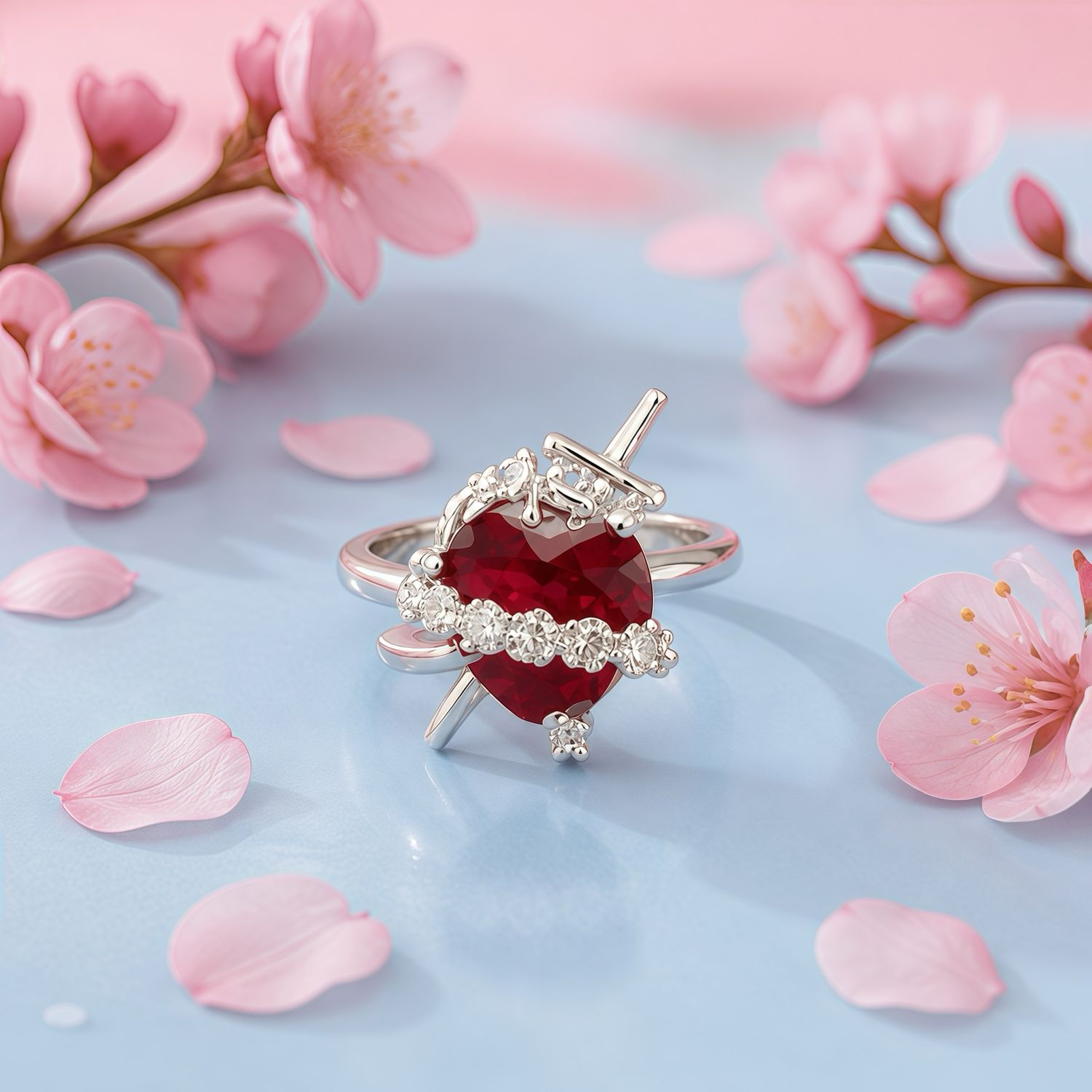 Anillo Inmaculado Corazon Maria, Plata 925 MEX