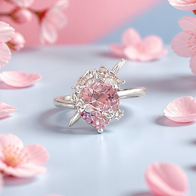 Anillo Inmaculado corazon Maria Rosa Plata 925