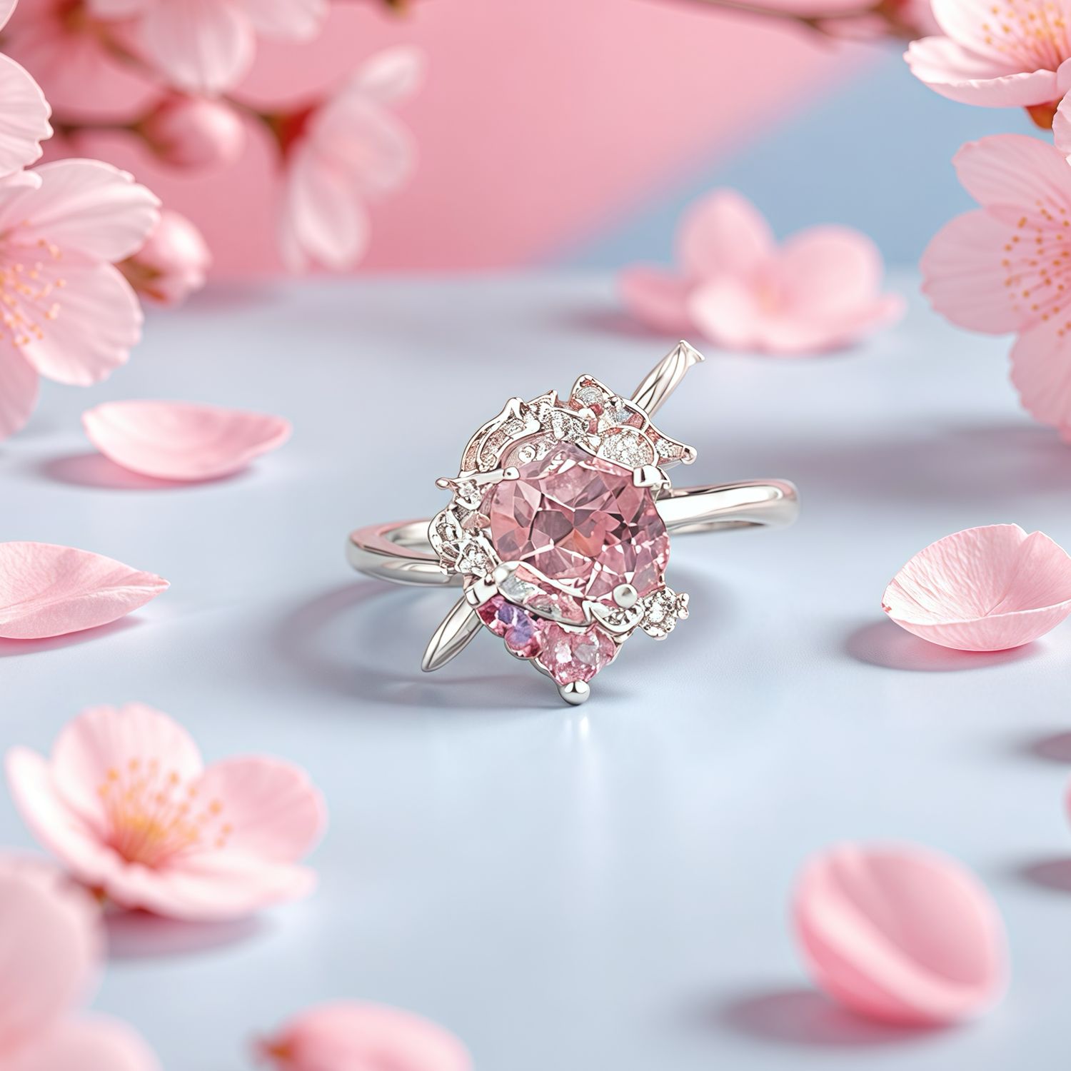 Anillo Inmaculado corazon Maria Rosa Plata 925