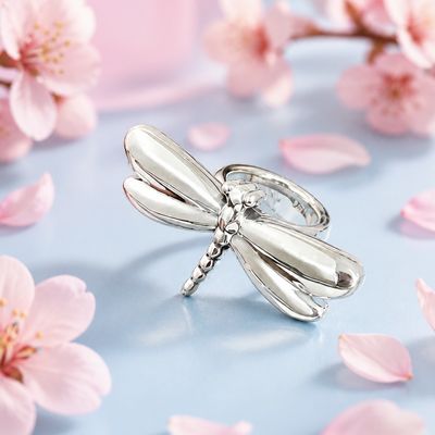 Anillo Libelula 3D Eletroformado # 8 Plata 925 MX