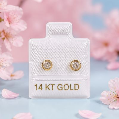 Broquel Bisel Diamantado 4.5mm Blanc oro 14K MX
