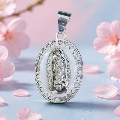 Medalla Onix Virgen Guadalupe Plata 925 MX