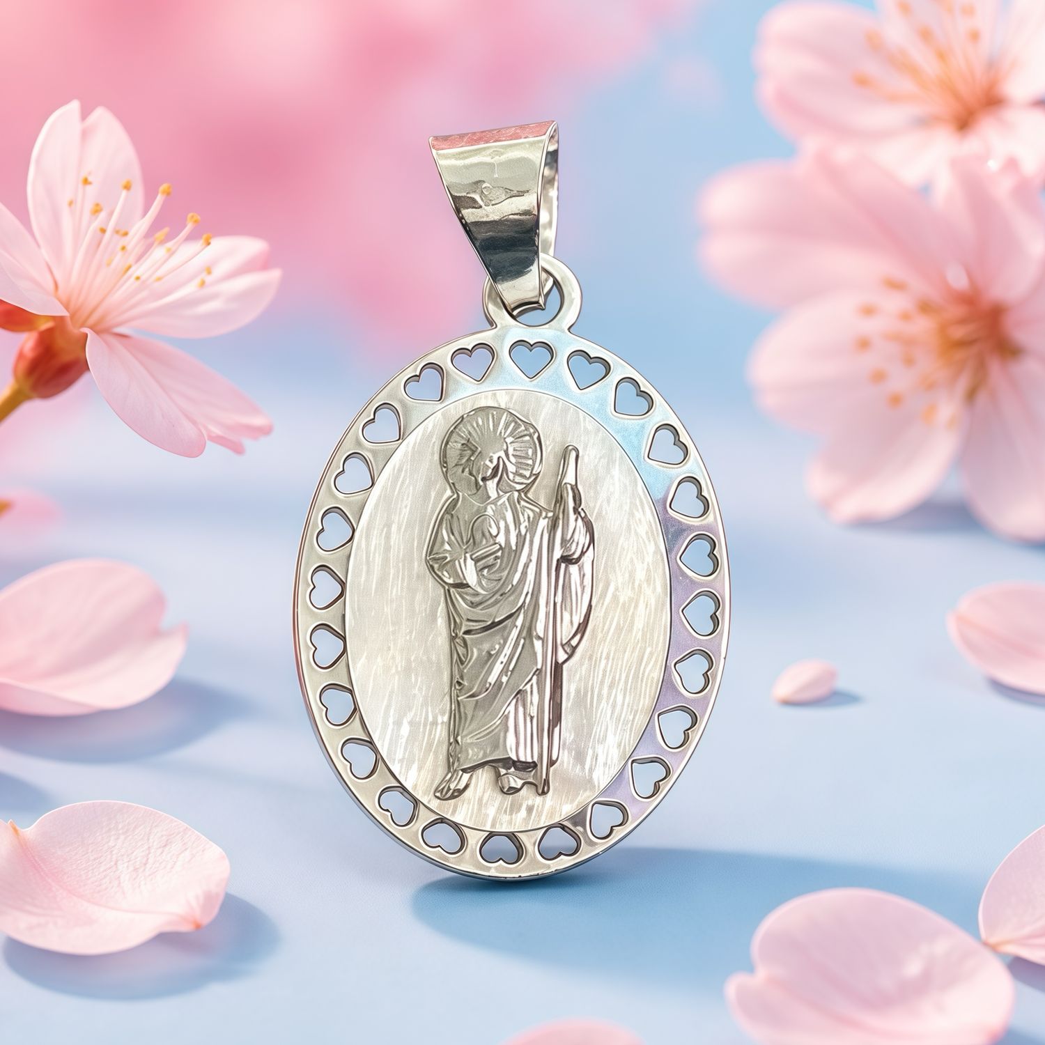 Medalla Onix  San Judas  Plata 925 MX