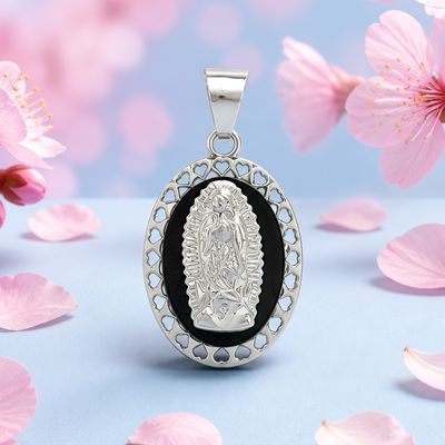 Medalla Onix Virgen de Guadalupe Plata 925 MX