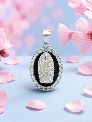 Medalla Onix Virgen de Guadalupe Plata 925 MX Medalla Onix Virgen de Guadalupe Plata 925 MX