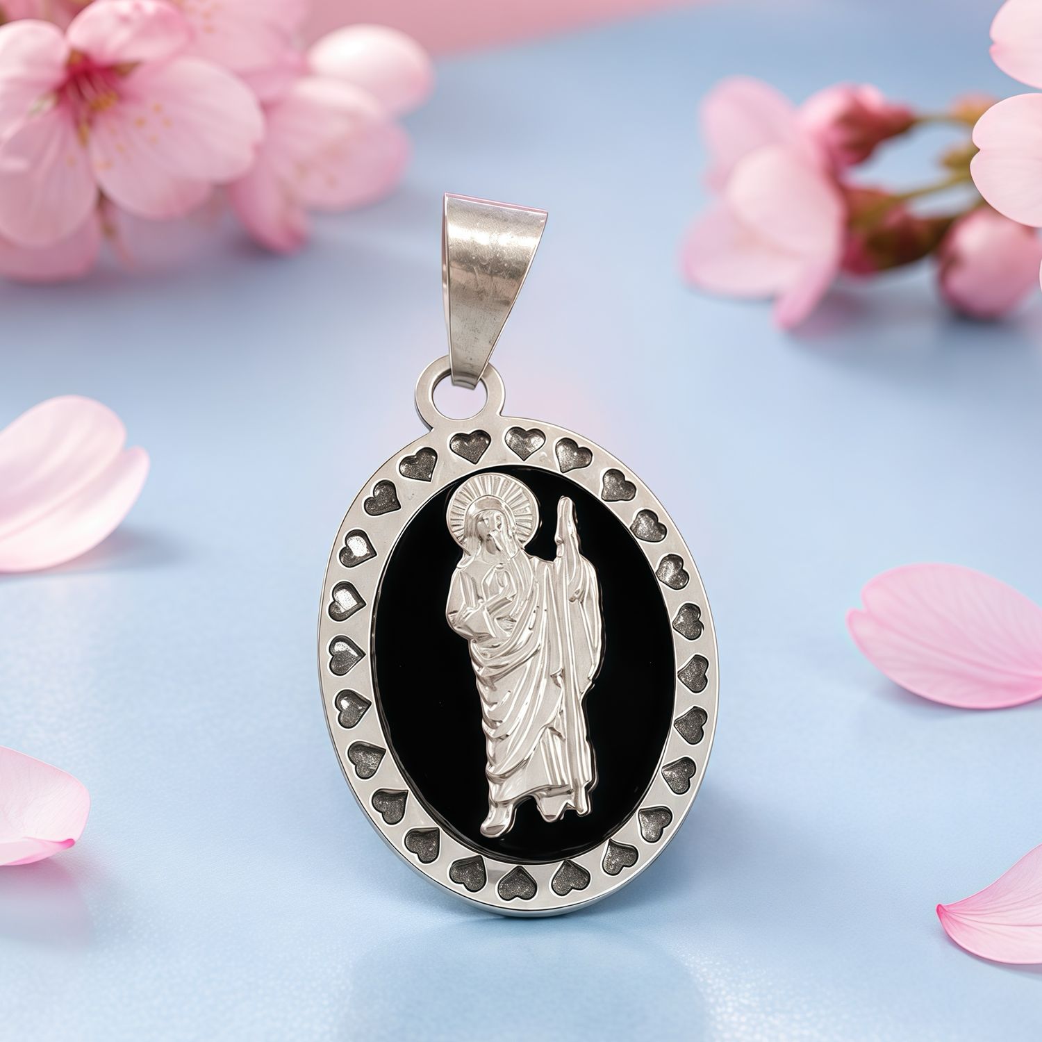 Medalla Onix San Judas  Plata 925 MX