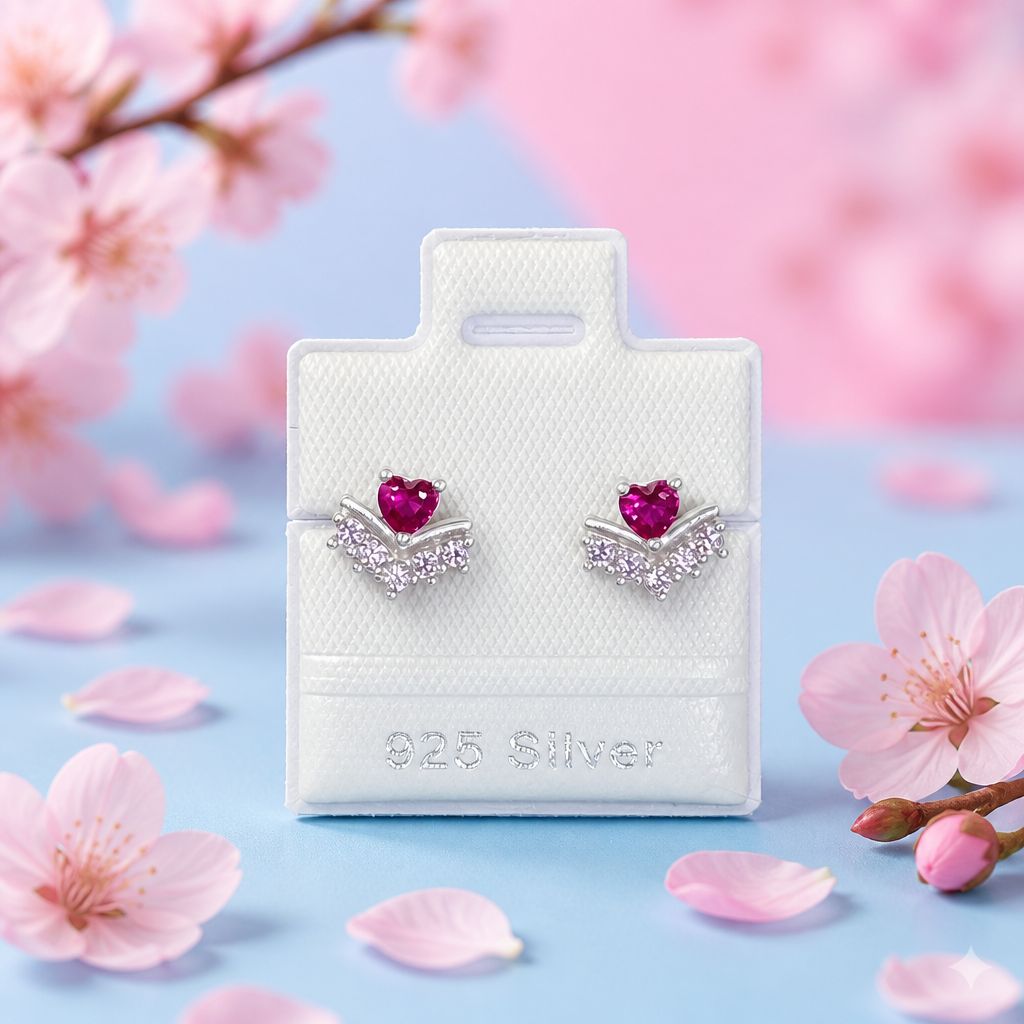 Broquel Premium Corazon   Broche de Mariposa Plata 925