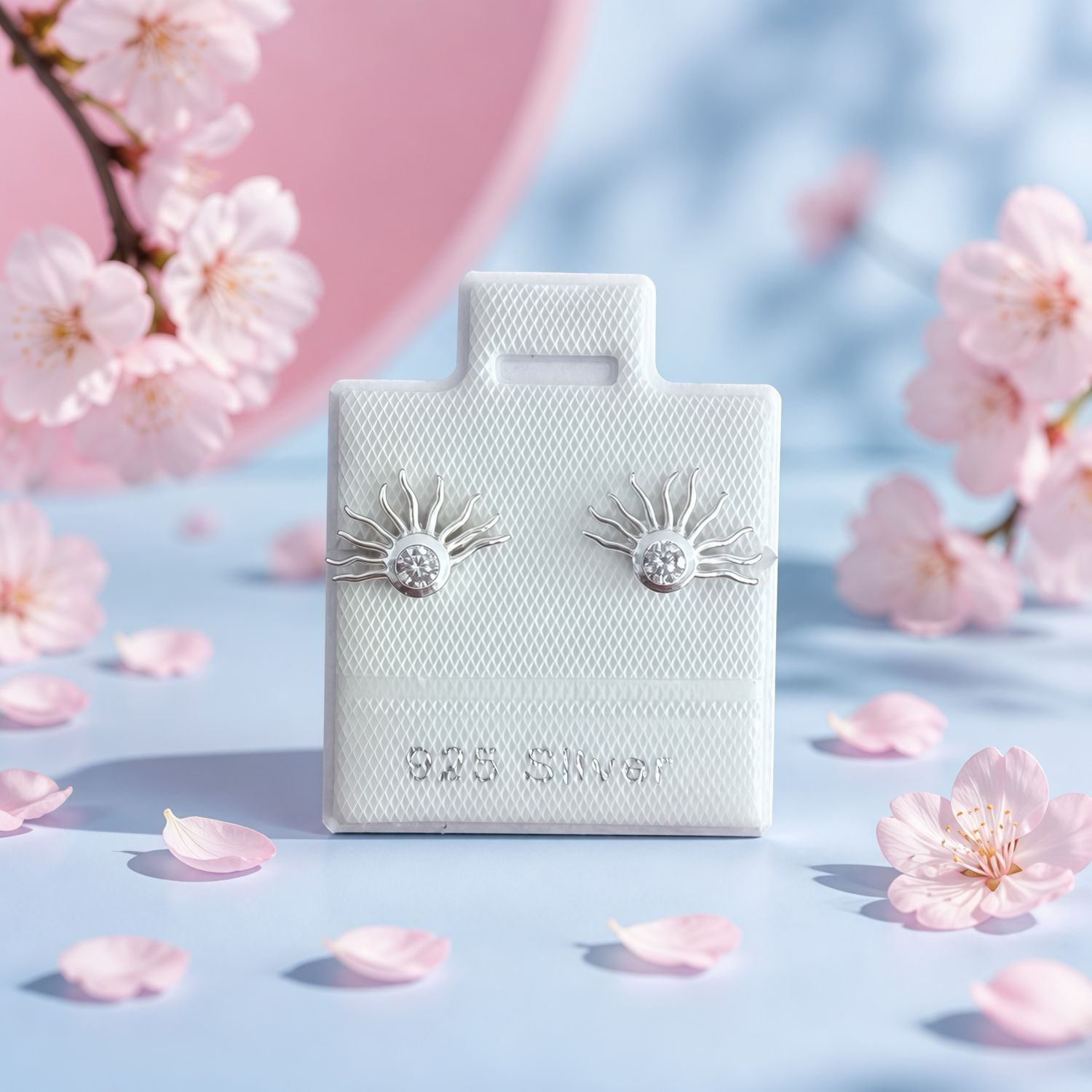 Broquel Medio Sol Broche de Mariposa Plata 925