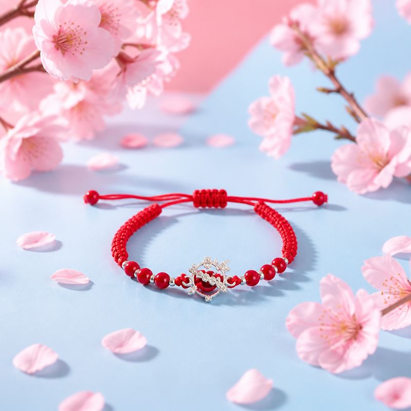Pulsera de hilo Inmaculado Corazon, Plata 925