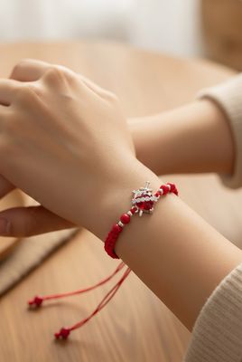 Pulsera de hilo Inmaculado Corazon, Plata 925