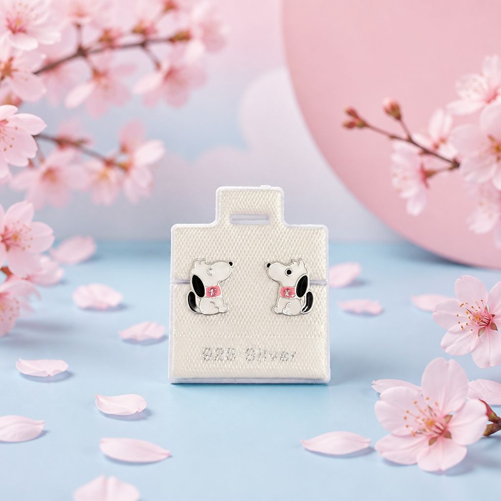 Broquel Perrito Esmaltado  Broche de Mariposa Plata 925