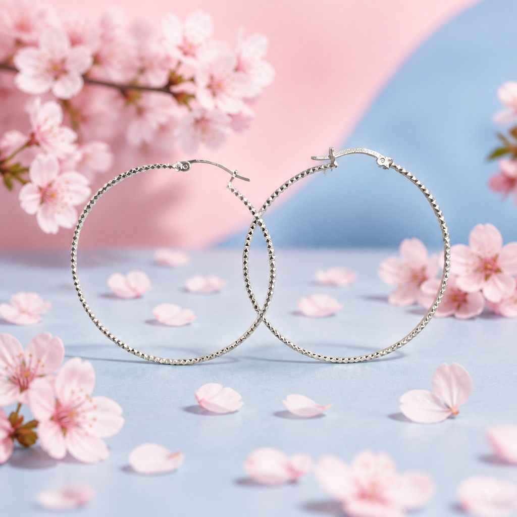 Arracada Diamantada 5cm Plata 925 MX